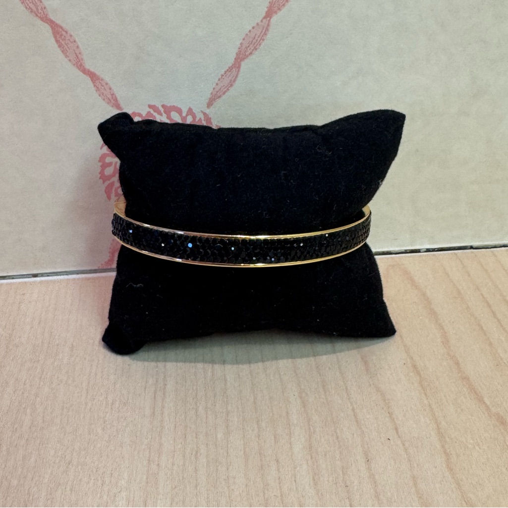 Talbots Black Pave Cz And Gold Bracelet
